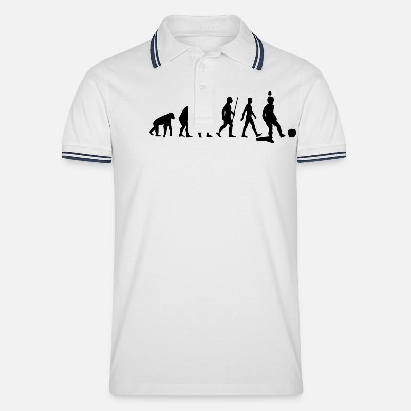Evolution Tippkick - Männer Tipped Poloshirt - Weiß/Navy