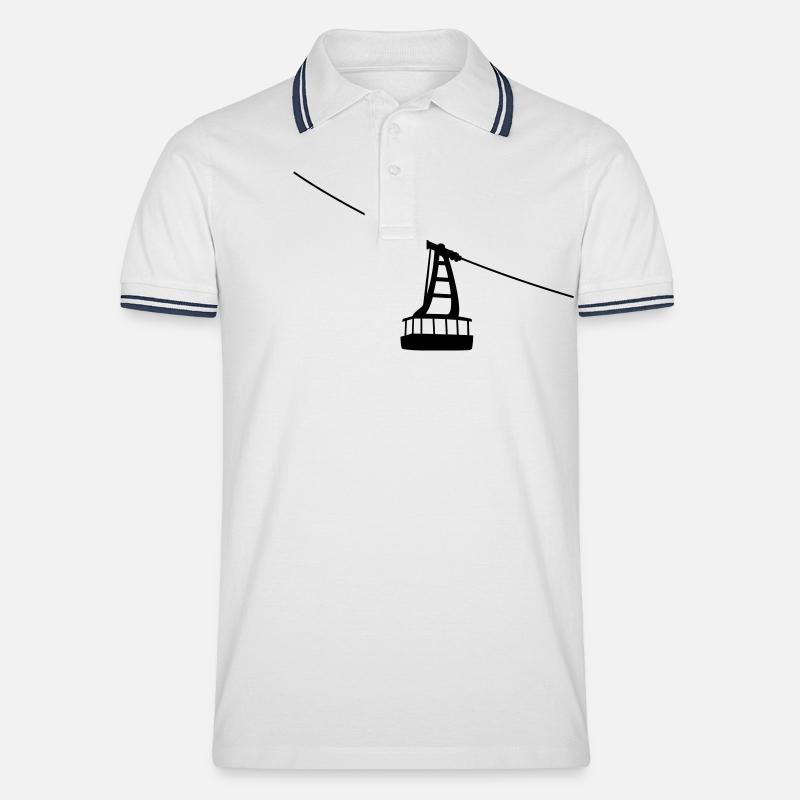 Die Gondel - Männer Tipped Poloshirt - Weiß/Navy