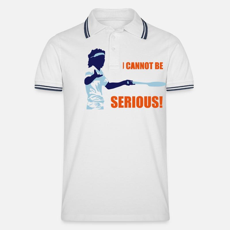 YOU CANNOT BE SERIOUS! - Männer Tipped Poloshirt - Weiß/Navy