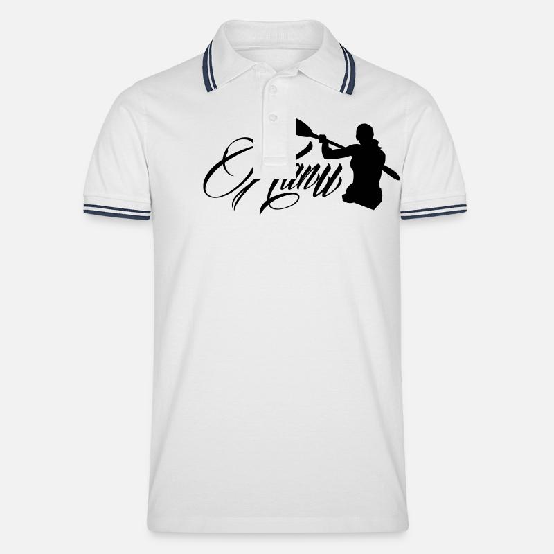 kanu_weibl._01.eps - Männer Tipped Poloshirt - Weiß/Navy