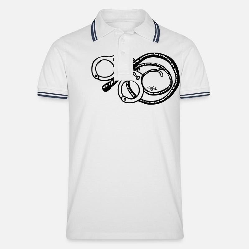 Cuff And Whip - Männer Tipped Poloshirt - Weiß/Navy