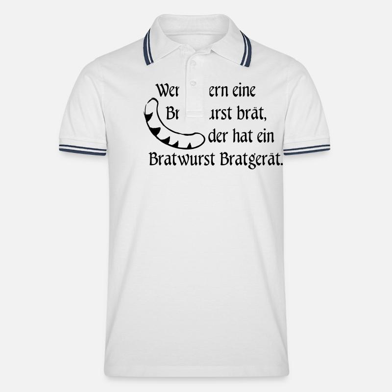 Bratwurst Bratgerät - Männer Tipped Poloshirt - Weiß/Navy
