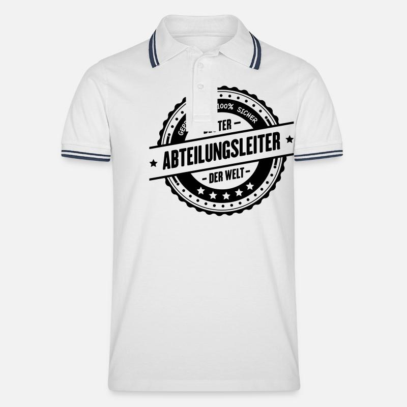 Bester Abteilungsleiter - Männer Tipped Poloshirt - Weiß/Navy