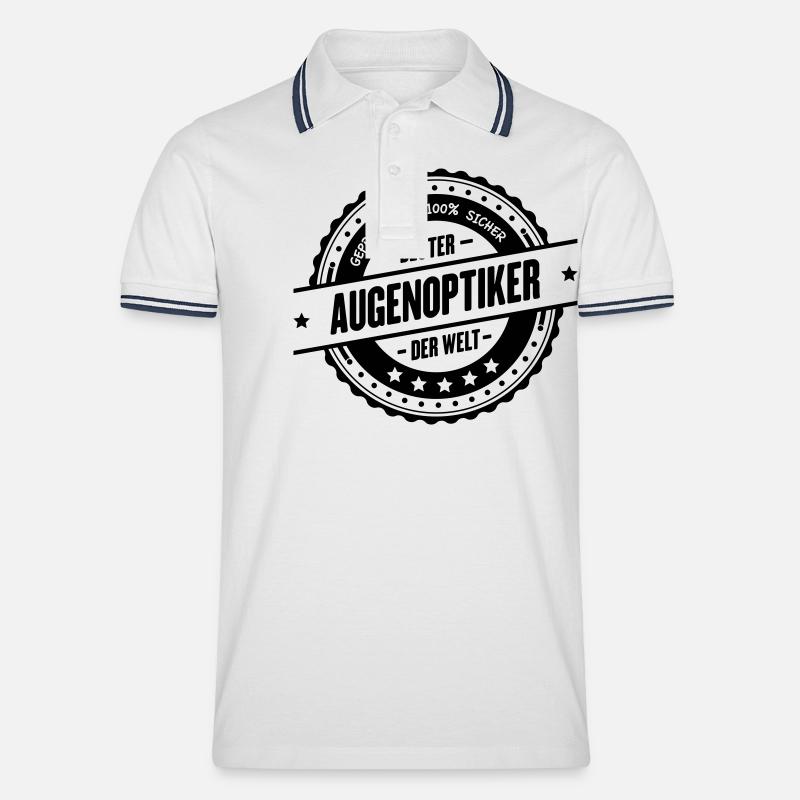 Bester Augenoptiker - Männer Tipped Poloshirt - Weiß/Navy