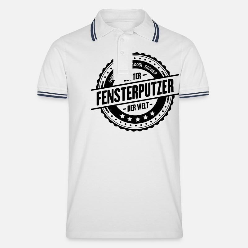 Bester Fensterputzer - Männer Tipped Poloshirt - Weiß/Navy