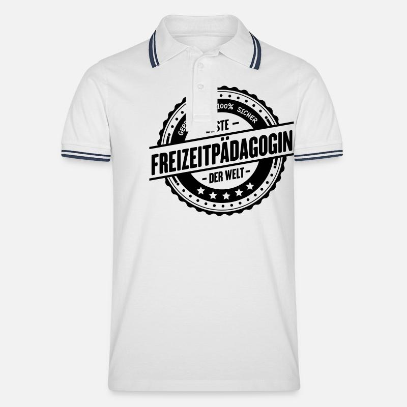 Beste Freizeitpädagogin - Männer Tipped Poloshirt - Weiß/Navy