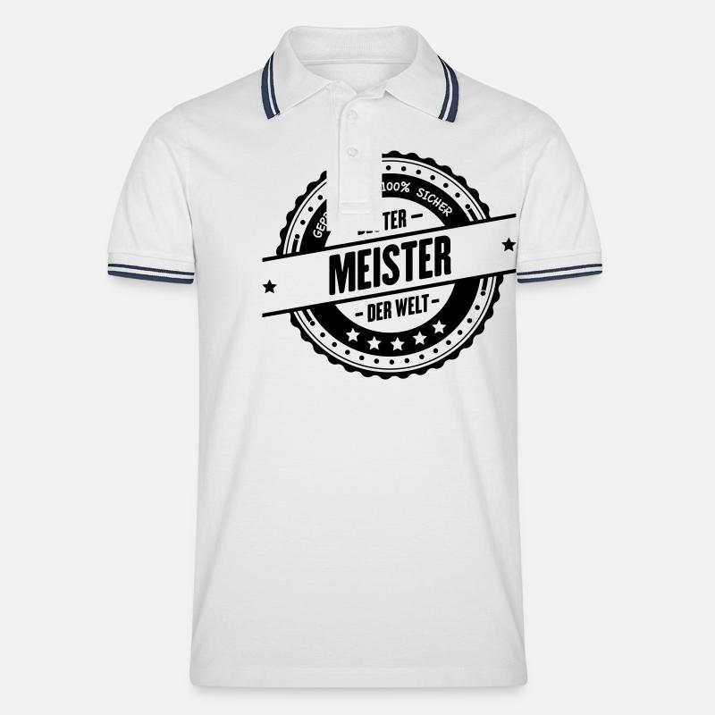 Bester Meister - Männer Tipped Poloshirt - Weiß/Navy