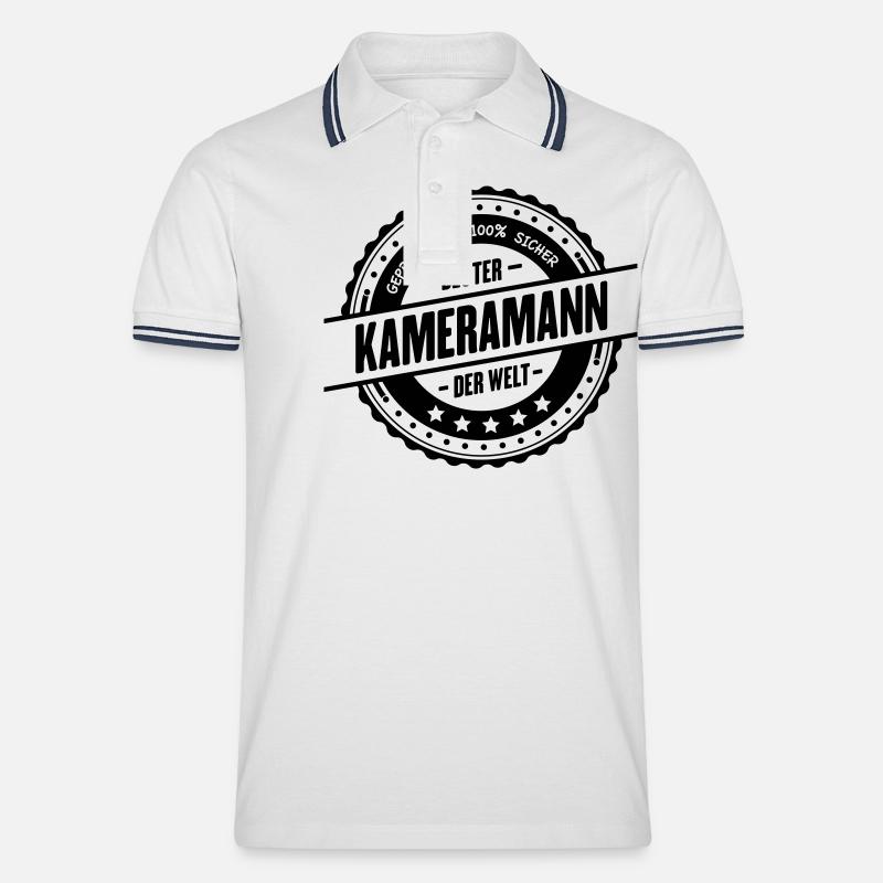Bester Kameramann - Männer Tipped Poloshirt - Weiß/Navy