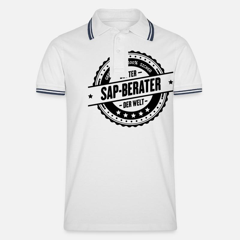 Bester SAP-Berater - Männer Tipped Poloshirt - Weiß/Navy