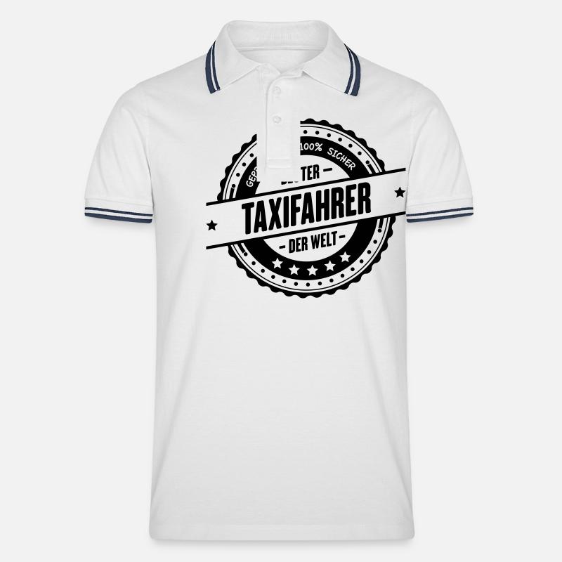 Bester Taxifahrer - Männer Tipped Poloshirt - Weiß/Navy