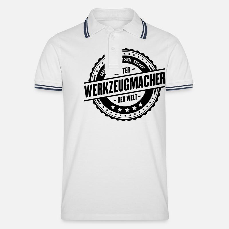 Bester Werkzeugmacher - Männer Tipped Poloshirt - Weiß/Navy