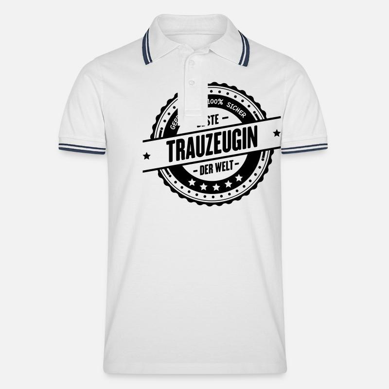 Beste Trauzeugin - Männer Tipped Poloshirt - Weiß/Navy