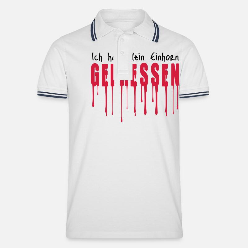 Dein Einhorn gefressen - Männer Tipped Poloshirt - Weiß/Navy