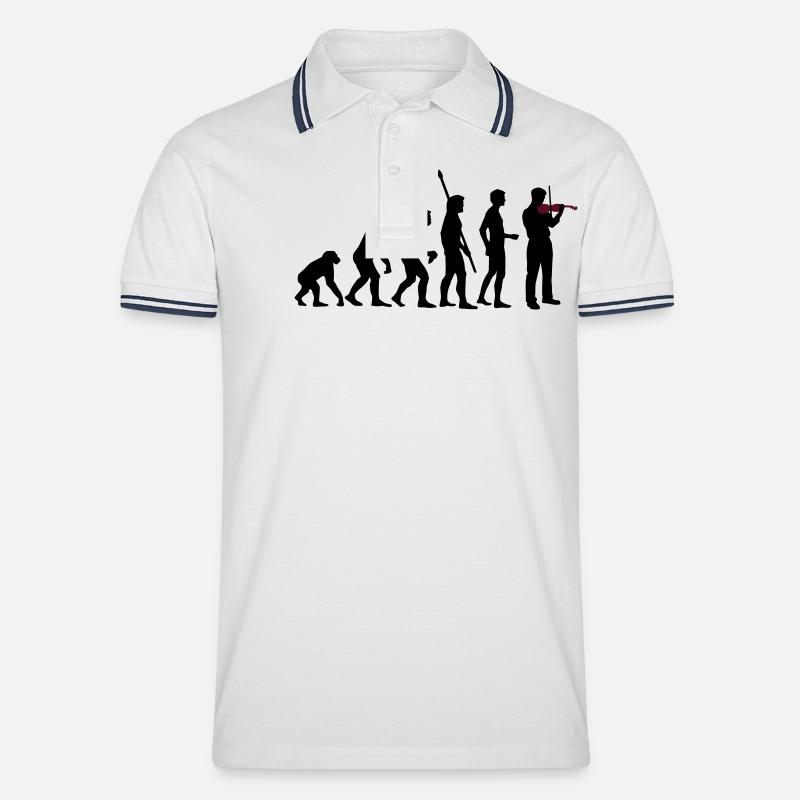 evolution_geiger - Männer Tipped Poloshirt - Weiß/Navy