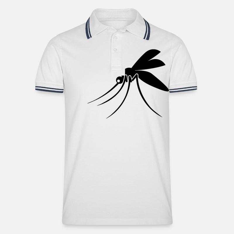 Mücke - Männer Tipped Poloshirt - Weiß/Navy