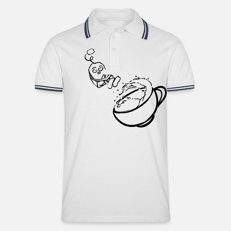 Tea - Männer Tipped Poloshirt - Weiß/Navy