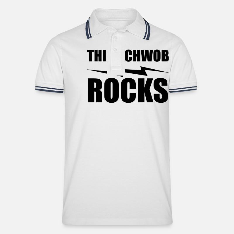 this schwob rocks - Polo tipped Homme - blanc/marine