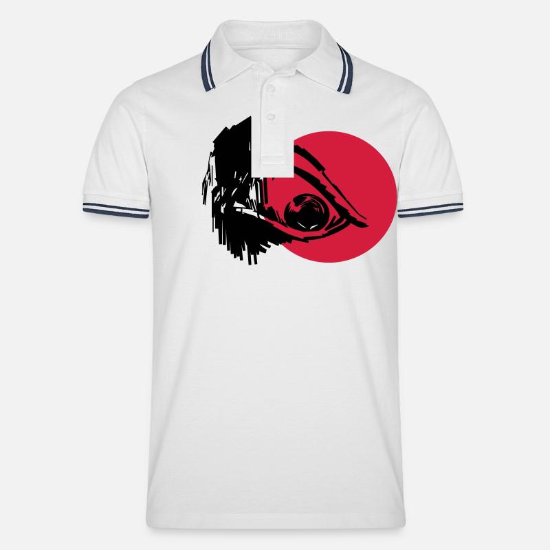 Evil Eye - Art Design - Männer Tipped Poloshirt - Weiß/Navy