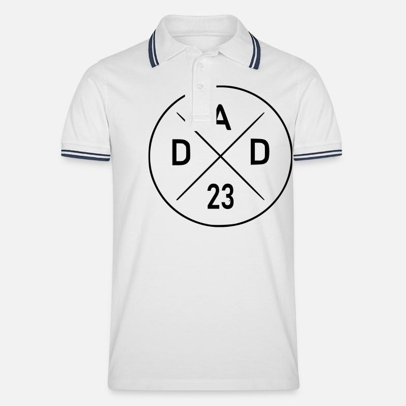 Dad 23 - Männer Tipped Poloshirt - Weiß/Navy