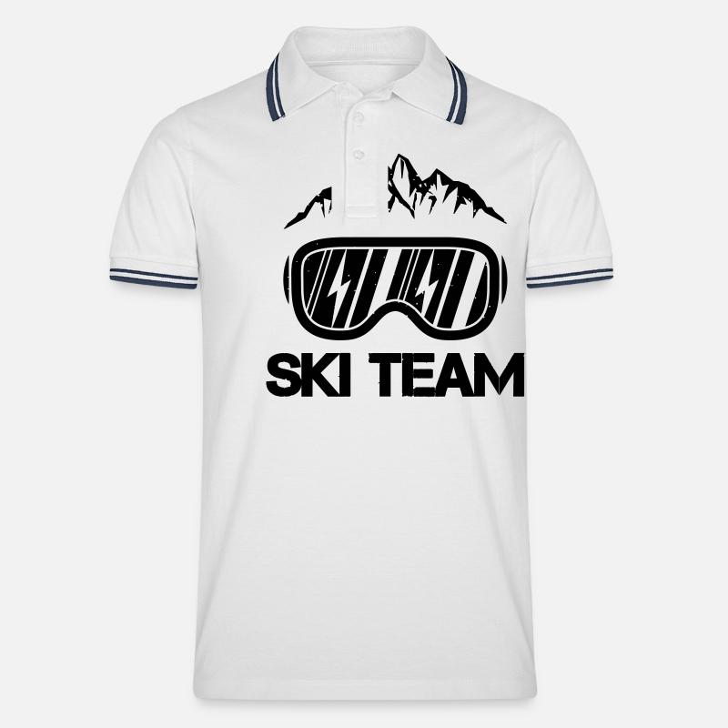 ski team - Männer Tipped Poloshirt - Weiß/Navy