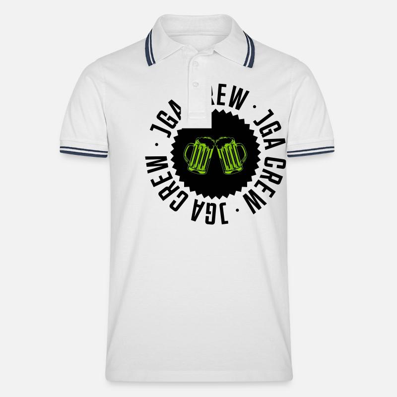 jga crew bier - Männer Tipped Poloshirt - Weiß/Navy