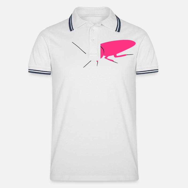 kakerlake - Männer Tipped Poloshirt - Weiß/Navy