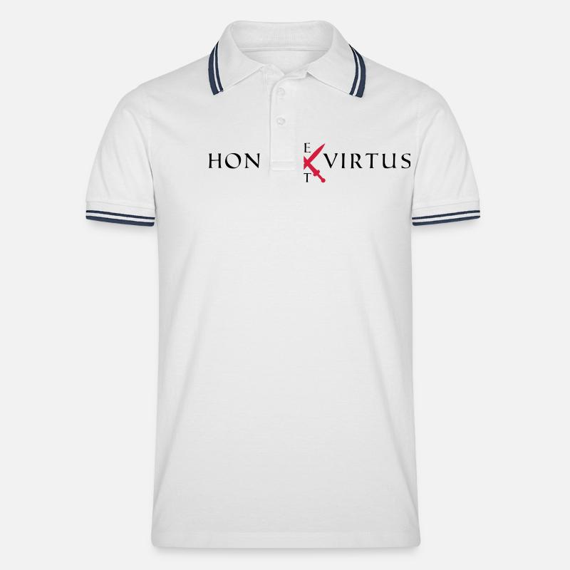 Honor Virtus 2 - Männer Tipped Poloshirt - Weiß/Navy