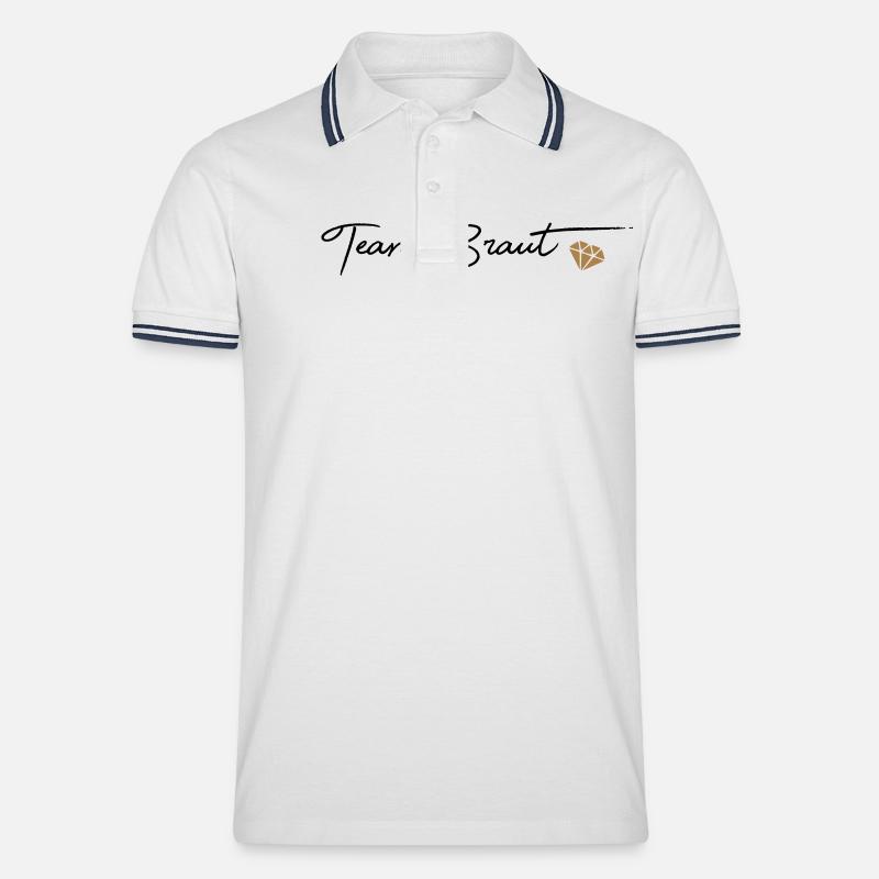 Team Braut - Männer Tipped Poloshirt - Weiß/Navy