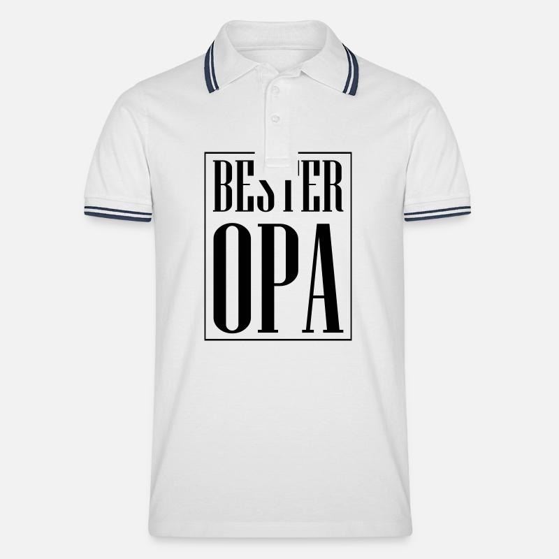 Bester Opa Spruch - Männer Tipped Poloshirt - Weiß/Navy