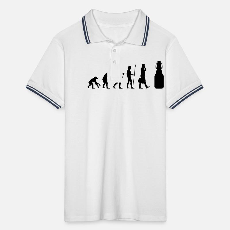 Alkohol - Evolution Bier Männer Tipped Poloshirt