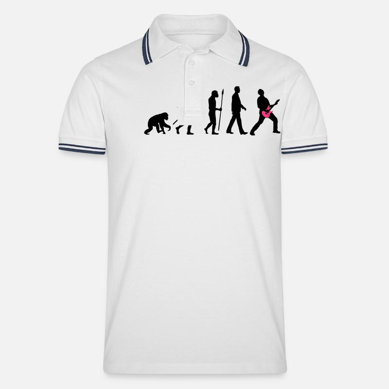 evolution_rocks_032012_d_2c - Men's Tipped Polo Shirt - white/navy