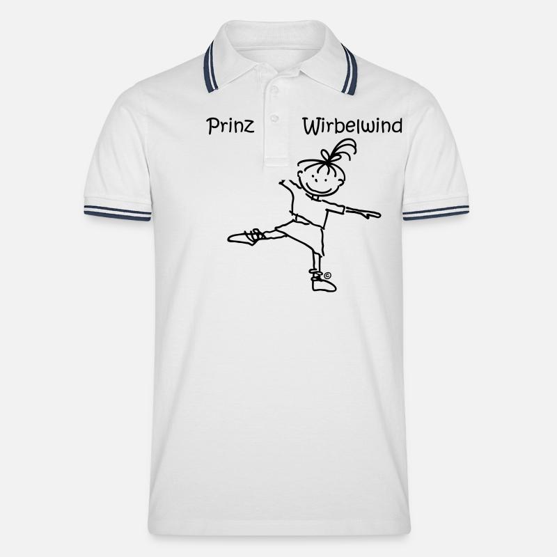 Prinzessin Wirbelwind - Männer Tipped Poloshirt - Weiß/Navy