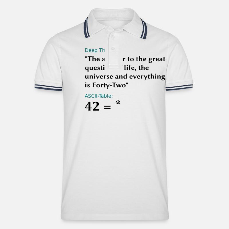 42 = * - Männer Tipped Poloshirt - Weiß/Navy