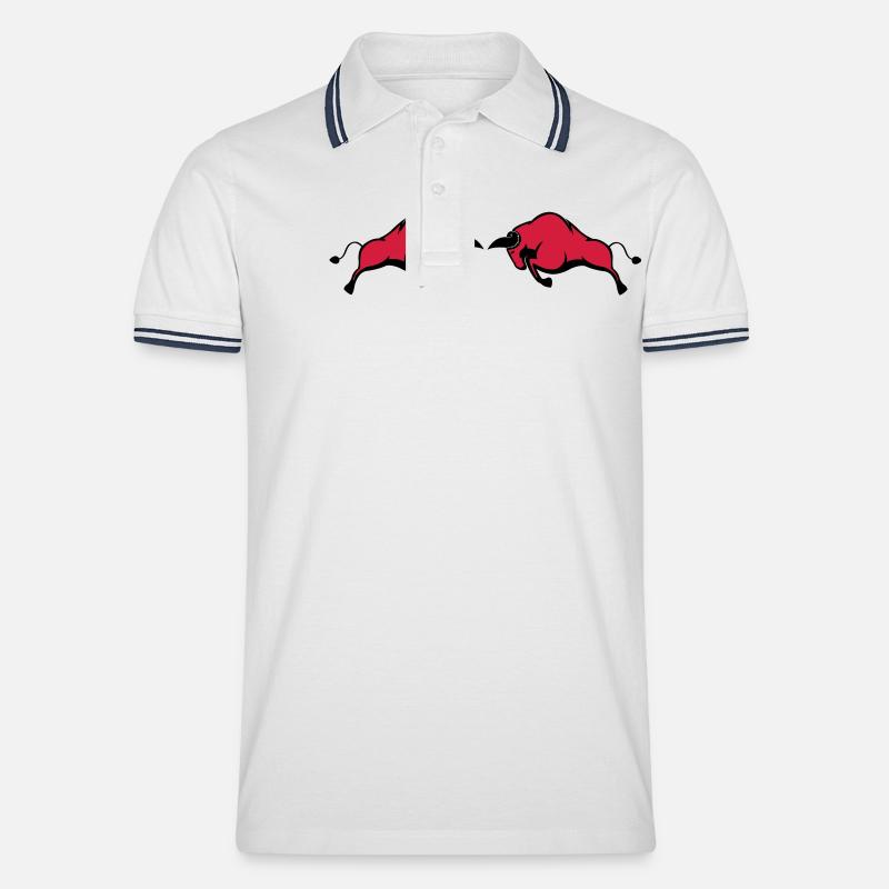 bulls - Men's Tipped Polo Shirt - white/navy