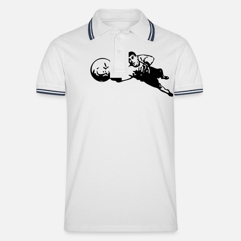 Torwart - Männer Tipped Poloshirt - Weiß/Navy