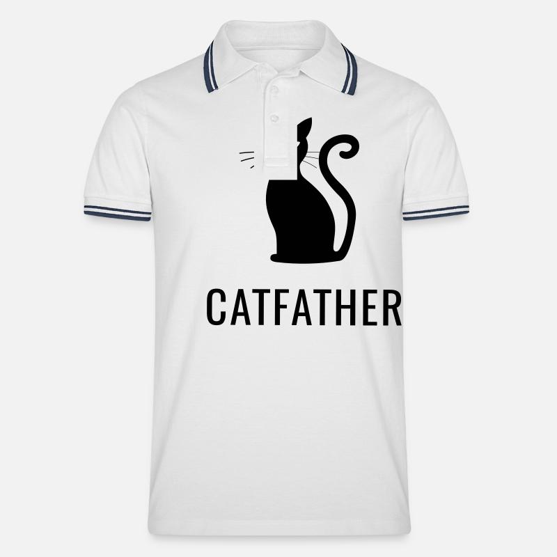 Chats - Catfather - Polo tipped Homme - blanc/marine