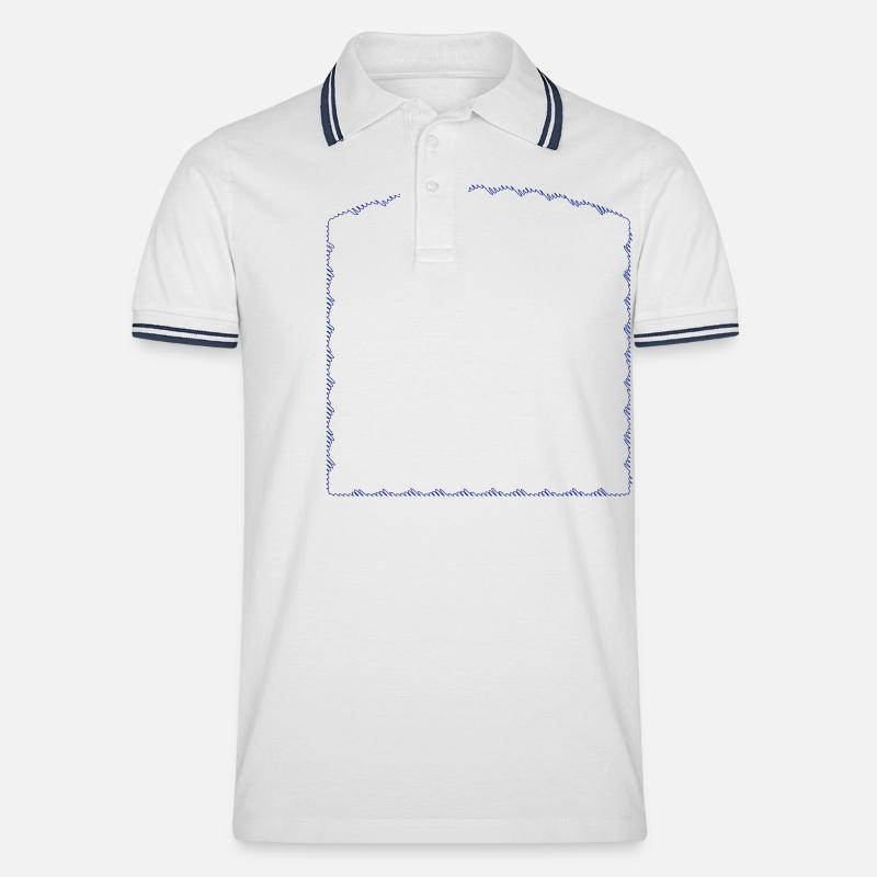 creative Border - Vectorgraphic - Männer Tipped Poloshirt - Weiß/Navy