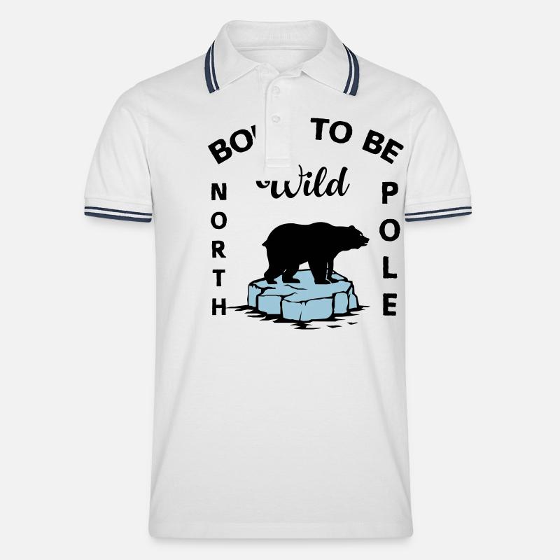 Ours polaire Wilderness Antarctique - Polo tipped Homme - blanc/marine