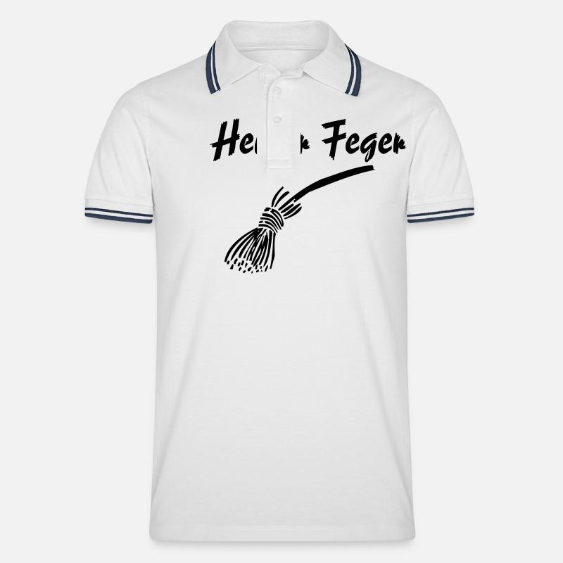 heißer-feger - Männer Tipped Poloshirt - Weiß/Navy