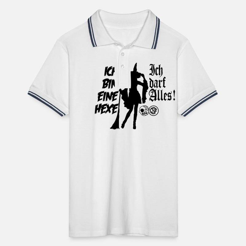 Ich bin eine Hexe Ich darf alles Männer Tipped Poloshirt