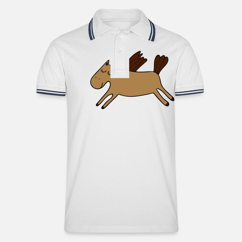 Pony - Männer Tipped Poloshirt - Weiß/Navy