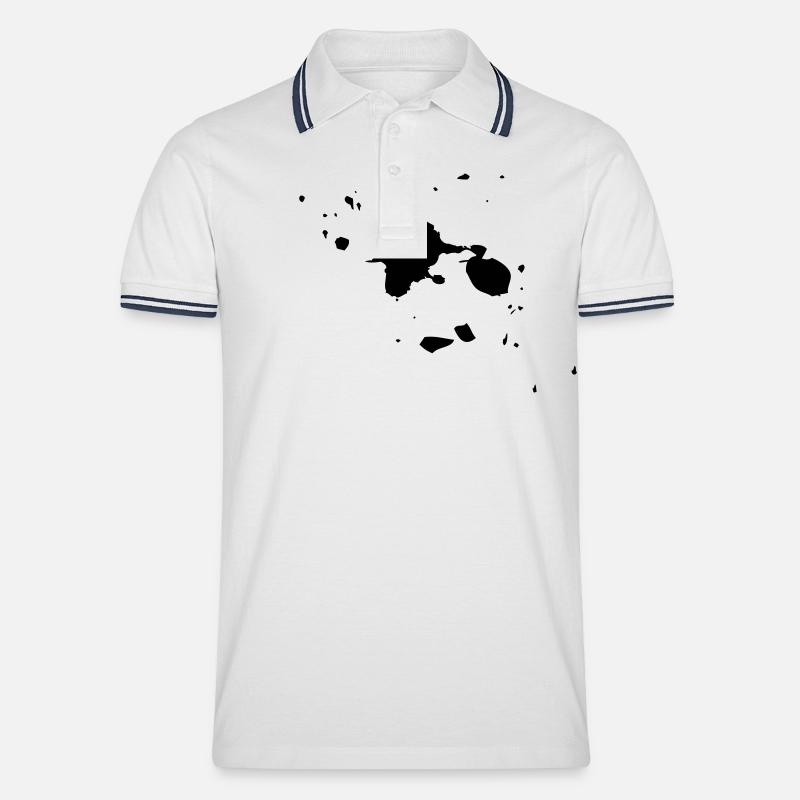 Klecks - Männer Tipped Poloshirt - Weiß/Navy