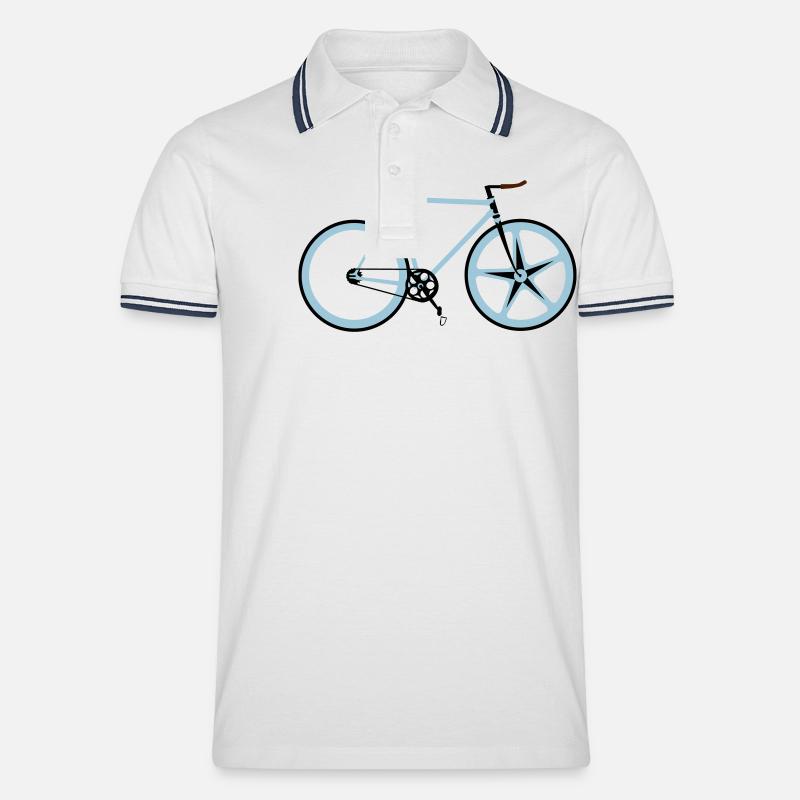 Fahrradsport - Männer Tipped Poloshirt - Weiß/Navy