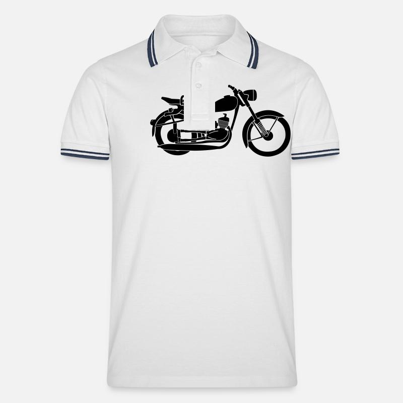 RT MZ Motorrad - Männer Tipped Poloshirt - Weiß/Navy