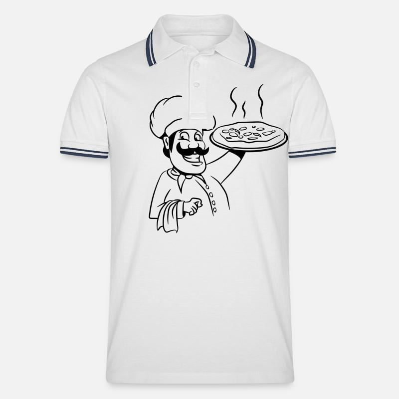 cuire la pizza de cuisson - Polo tipped Homme - blanc/marine