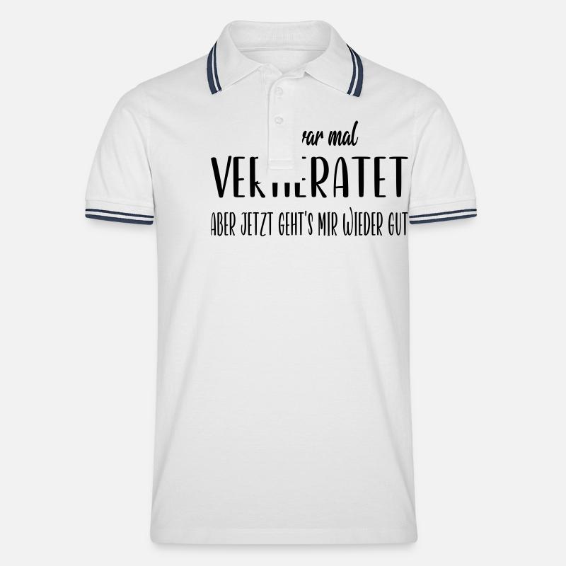Ich war mal verheiratet - Männer Tipped Poloshirt - Weiß/Navy