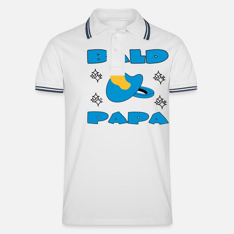 BALD PAPA - Polo tipped Homme - blanc/marine