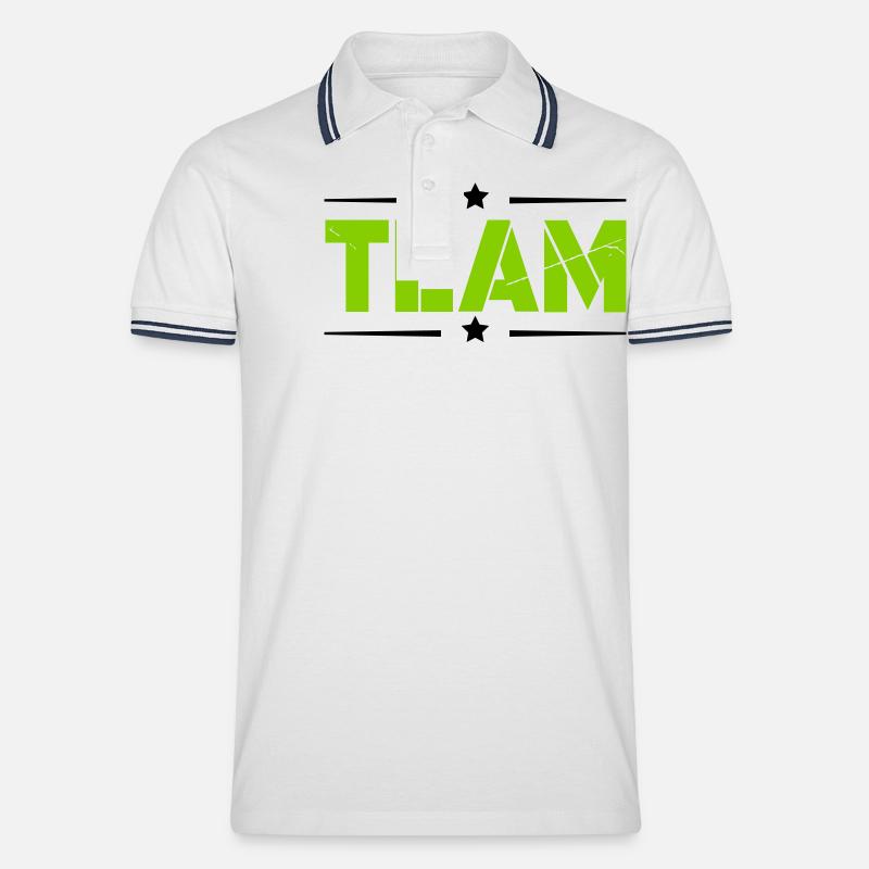 Team - Männer Tipped Poloshirt - Weiß/Navy