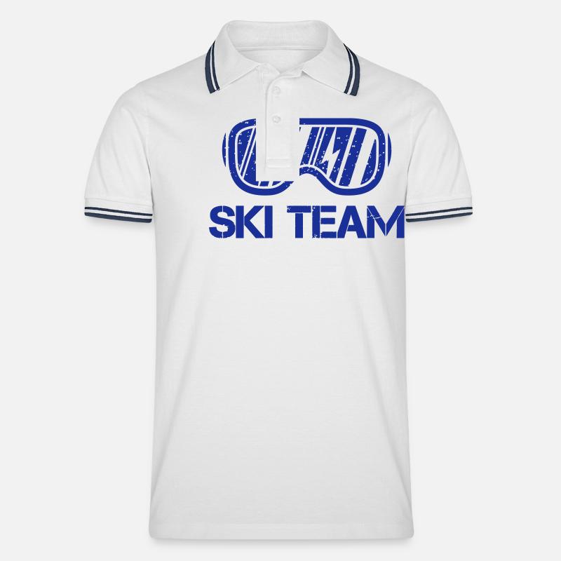 ski team 01 - Männer Tipped Poloshirt - Weiß/Navy