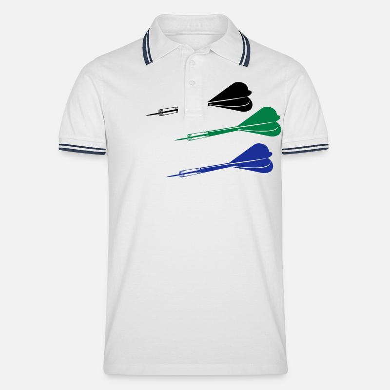 dartpfeile - Männer Tipped Poloshirt - Weiß/Navy